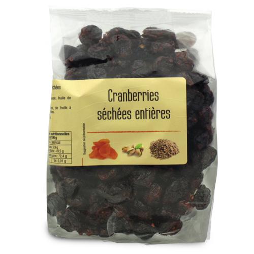 Cranberries séchées entières paquet 200g