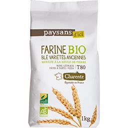 Paysans d'Ici Farine de blé variétés anciennes T80 France BIO 1kg