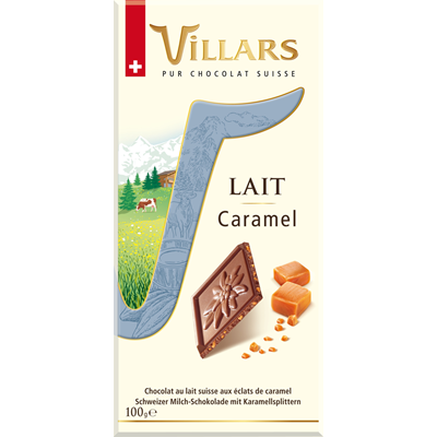 Villars Chocolat au lait suisse éclats de caramel tablette 100g