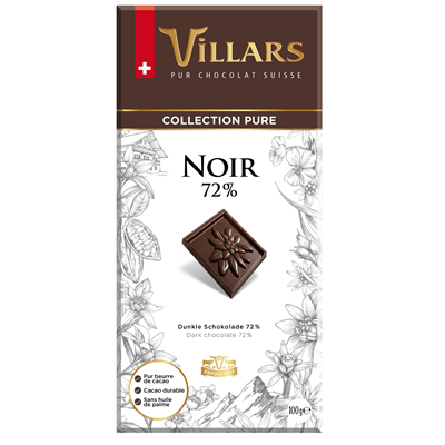 Villars Tablette chocolat noir 72% 100g